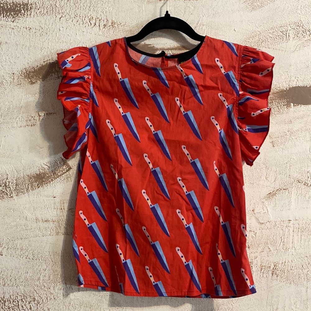 Nooworks Knife Ruffle Sleeve Top